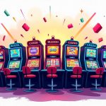An exciting and vibrant online casino scene featuring various colorful slot machines