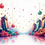 A vibrant casino scene featuring a variety of gaming elements such as colorful slot machines