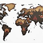 An intricate world map highlighting various casino destinations outside the uk