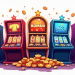 An array of vibrant and colorful casino slot machines