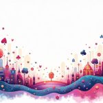 An abstract representation of a digital landscape filled with vibrant icons symbolizing various online gambling activities