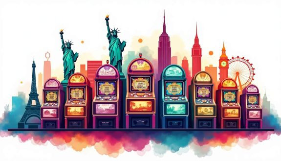 A vibrant and diverse array of international slot machines